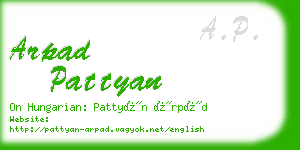 arpad pattyan business card